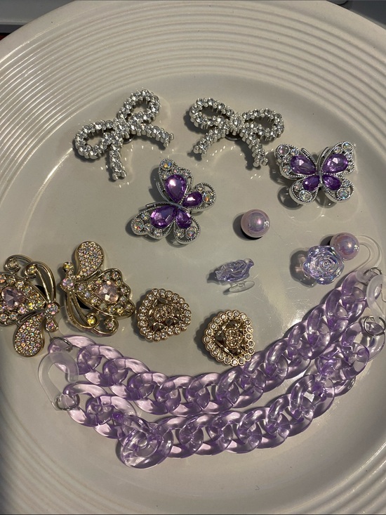 Other - Bundle croc type shoe charms plus shoes overlay chains